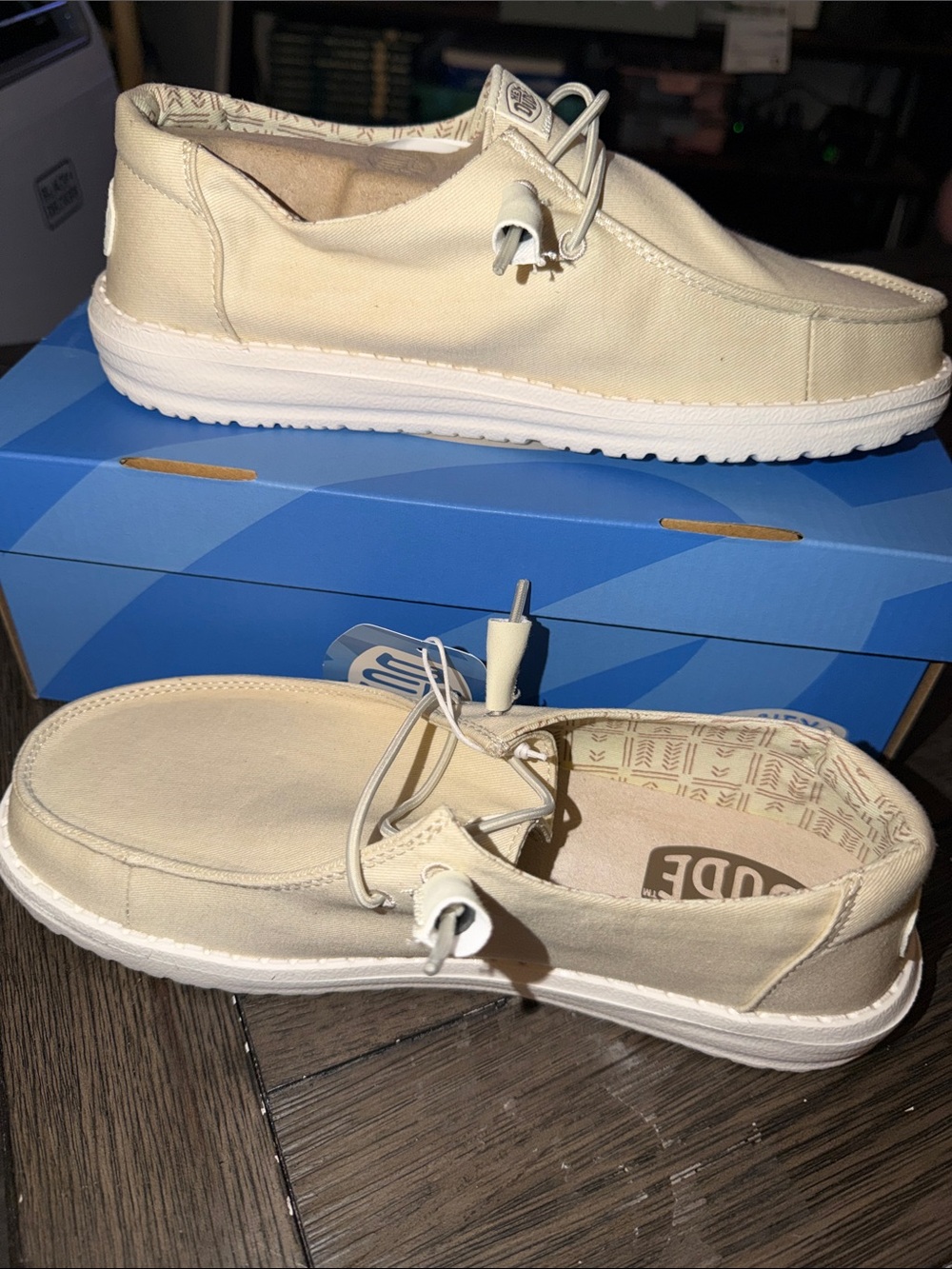 Hey Dude Off-White Patterned Canvas Slip-On Shoes